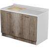 Colavene - Active Wash statico lavatoio vasca sx 130x66x92h con portabiancheria [rovere primitivo] - AWS13652P