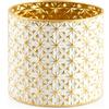 EDG Vaso Stelle Rotondo in Metallo Bianco e Oro H30 - EDG Enzo De Gasperi