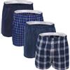 Fruit of the Loom Men's Premium Woven Boxer (4 Pack), Blues, X-Large
