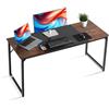 VEVOR Scrivania per Computer da Ufficio, Piano 160 x 60 cm, Tavolo da Lavoro Moderno con Struttura in Metallo e Capacità di 68 kg per Ufficio in Casa, Studio, Camera da Letto, Marrone Nero