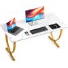 VEVOR Scrivania per Computer da Ufficio, Piano 160 x 80 cm, Tavolo da Lavoro Moderno con Struttura in Metallo e Capacità di 158 kg per Ufficio in Casa, Studio, Camera da Letto, Bianco Oro