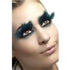 SMIFFYS Ciglia finte, piuma larga con puntini color acqua, contiene colla Halloween