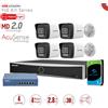 Hikvision DS-KIT1043G2-LIU. Kit IP Nvr 4 canali,4 bullet da 4mpx con Audio switch PoE 5 porte, HD1TB