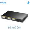 CUDY FS1026PS1. Switch PoE a 24 porte 10/100 Mbps+2 Uplink Gbps, rack 300W