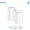CUDY M1500.Mesh Wi-Fi 6,AX1500 3 porta Gbps fino a 1201Mbps+300Mbps gestibile con App Cloud, 2Pz