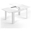 Fores Tavolo Allungabile Da Pranzo Rettangolare 140-190x90 cm Kendra Bianco Lucido
