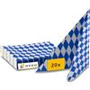 HEKU Tovaglioli die Carta Oktoberfest 300 Pezzi 33x33 cm - Tovaglioli 3 Strati a Quadri Bavaresi Blu e Bianchi - Tovaglioli Carta Decorazioni Oktoberfest Festa Brezel