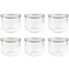 Weck RR100 - Set di 6 barattoli a Forma di Tulipano, con Coperchio in Vetro e Coperchio Fresco, 500 ml