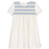 Petit Bateau A0crg Abito A Maniche Corte, Bianco, 8 Anni Bambina