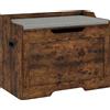 HOMCOM Panca Contenitore da 103L Multifunzione color Legno con Cuscino in Tessuto Grigio, 75x40x56 cm | Aosom Italy