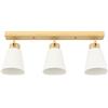 HOMCOM Lampadario da Soffitto con 3 Punti Luce Regolabili a 90° e Attacchi E27, Colore Legno | Aosom Italy