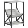 HOMCOM Tavolino da salotto contenitore a 3 livelli, con portariviste a V, struttura in acciaio, 40x30x61cm, Grigio scuro | Aosom Italy