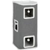 PawHut Torre per Gatti con 3 Casette, 3 Palline e Posatoio, in Legno, Tessuto e Peluche, 41x41x100 cm, Grigio e Bianco | Aosom Italy