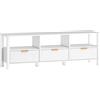 HOMCOM Mobile TV 152 cm, mobile per televisore 165,1 cm con 3 cassetti e 3 ripiani aperti, 152x39,5x50cm, bianco | Aosom Italy