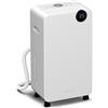 HOMCOM Deumidificatore 12 L/giorno, deumidificatore silenzioso, serbatoio d'acqua 2,1 L, display LED, 28x18,5x50,5cm, bianco | Aosom Italy