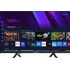 UNITED UNLED24M10VDA TV LED, SMART TV, 24 ", HD, Processore Quad Core CA53, Black, Classe E