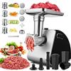 Nictemaw Tritacarne elettrico 2000 W, robot da cucina 5 in 1 con 4 lame, accessorio per biscotti, 3 dischi da taglio, accessorio per Kebbe e salsiccia per uso domestico