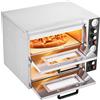 VEVOR Forno Elettrico per Pizza da 18 pollici, Forno per Pizza da Cucina 2500+2500 W max. 450°C, Controllo del Tempo e della Temperatura, Ripiano Doppio, Grill Multifunzione per Cottura