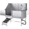 VEVOR Stazione di Lavaggio per Cani in Acciaio Inox, Vasca per Toelettatura per Animali Domestici di Grandi, Medie e Piccole Dimensioni 157,48 cm con Rampa, Pannello Filtro per Acqua, Porta Sinistra
