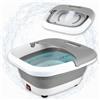 Fishtec Pediluvio, vasca idromassaggio SPA - Bagno di bolle per il massaggio dei piedi - Calore 45° - Balneoterapia 3 modalità: massaggio, vibrazione, bolle - pieghevole - bianco e grigio