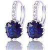 Gulicx, orecchini a cerchio in argento Sterling 925 e zirconia cubica, pietra con taglio quadrato e argento, colore: Blue, cod. SE02B