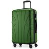 SUITLINE - Valigia rigida, bagaglio da viaggio rigido, TSA, 66 cm, ca. 58 litri, 100%, ABS opaco, Verde