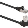 1aTTack.de 366233 Cavo di rete Cat.6 angolo 90 gradi 5m - nero - 1 pezzo - Cavo patch Cat6 (SFTP PIMF) 1000Mbit/s connettore Rj 45-1 x 5m metro nero