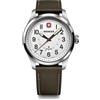 WENGER Orologio Uomo Terragraph Ø 43 mm, Swiss Made, Quarzo Analogico, Impermeabile fino a 100 m, Cinturino in Pelle, Bianco/Marrone