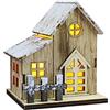 BICBLL DUCUT Mini villaggio di Natale, città di Natale, con illuminazione, casetta in legno illuminata, decorazione da desktop, per uffici e negozi