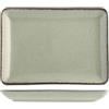 H&H Set 6 Piatti Rettangolari in Porcellana Verde 13x18 cm - Linea Pearl - Eleganti Piattini da Portata per Antipasti, Finger Food, Dessert - Lavabili in Lavastoviglie