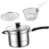 Baoblaze Pentola in acciaio inox, pentola per con coperchio, manico ergonomico, cestello scolapasta con vaporiera per pasta, sughi bollenti, Manico Lungo