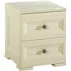 Tontarelli S.p.A. CASSETTIERA COLONNINA, 2 CASSETTI Mobile Contenitore, Angora, 40x47x46 cm