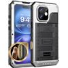 Beeasy Cover per iPhone 16 IP68 Impermeabile Custodia Militare Antiurto Resistente 360° Metallo Armor Protezione Schermo Integrata Rugged Robusta Indistruttibile Subacquea Antipolvere Argento