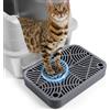 Bartuke Scala in plastica per gatti, rampa con funzione di filtro, pedale per filtro della lettiera per gattini e gatti anziani, lettiera automatica autopulente (Grigio scuro)