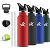 Grsta Borraccia Termica, Borraccia 750 ml, Senza BPA, Borracia con Cannuccia, Senza Perdite, Bottiglia Termica, Acciaio Inossidabile 18/8, Borracce Termiche per Campeggio, Uffici, Viaggio, Palestra