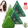 NNBWLMAEE Usman Grass Shampoo Bar, 2025 New Nature Triangle Shampoo Bar, Seven Green Soap Shampoos, Calming & Strengthens Hair, Control Oil and Remove Dandruff, with a Foaming Net (2PCS)