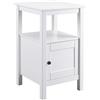 Inter Link - Tavolino - Legno massello - 1 anta e 1 ripiano - Tavolo portaoggetti - Mobili spazio - Stile rustico - Comodino - Tavolo corridoio laccato bianco - 1T