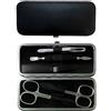 Tenartis Set Manicure 5 Pezzi in Vera Pelle Nera Nappa - Tenartis 325 Made in Italy