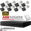 Hikvision KIT VIDEOSORVEGLIANZA HIKVISION CLOUD DVR 8 CANALI 8 TELECAMERE 5MP HARD D 1tb