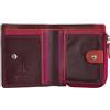 VISCONTI Rainbow Collection Cile Portafoglio in pelle RFID RB112, Prugna multicolore, Taglia unica, Moderno