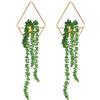 Jexine 2 fioriere da parete in stile bohémien, dorate, con piante artificiali, montaggio a parete, decorazione da parete in metallo, decorazione per la casa, camera da letto, bagno, soggiorno (piante