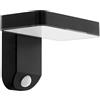 Eglo Lampada da Esterno a LED Pastion, con Sensore di Movimento, Lampada Solare da Parete in Plastica in Nero, Bianco Caldo, Montaggio ad Angolo