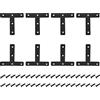 DTGN 3.15x3.15(HxW) T Supporti - 10pz - Ottimo per Mobili Riparazione Riparazione - Durevole Ferro Fissaggio Piastre Sostegno W/Viti - Nero
