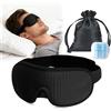 pclapora Mascherina per Dormire per Uomini e Donne, Maschera Occhi per Dormire Bloccare la Luci, Mascherina Oscurante per Gli Occhi con Fascia Regolabile, Con Tappi per Le Orecchie