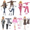 Carreuty 17 pezzi di abbigliamento e accessori per bambole da 11,5 pollici Compatibile con Barbie, nuovi vestiti per bambole 5 outfit alla moda a quadri con giacca e gonna 5 paia di scarpe 4 borse 2 cappelli 1