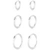 Elli Orecchini Donne Creoli Set Trio di Base Tendenza in Argento Sterlino 925