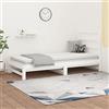 Tidyard Struttura,Letto,Dormeuse,Singolo,Matrimoniale,a Scomparsa,Estraibile,Estensibile,Moderno,in Legno di Pino,Bianco,con Doghe,2X(90x200) cm,Divano Letto 2 Posti,Divano Letto in Legno,Estraibile