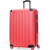 Hauptstadtkoffer Spree - Valigia rigida grande, TSA, 4 ruote doppie, trolley, valigia da viaggio, espandibile, 75 cm, 119 litri, Coral