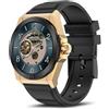 BRIBEJAT Smartwatch Uomo, 1.32'' HD Orologio Smartwatch, Orologio Fitness con Sonno/Cardiofrequenzimetro/SpO2, Impermeabil IP68 Contapassi da Polso, Orologi Digitale Rotondo per Android iOS, Oro