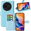 Fertuo Cover per TCL 60 SE/TCL 605, Custodia Portafoglio Cover a Libro in Pelle Flip Case Sottile con Silicone Bumper, Fibbia Magnetica, Porta Carte e Kickstand, Blu